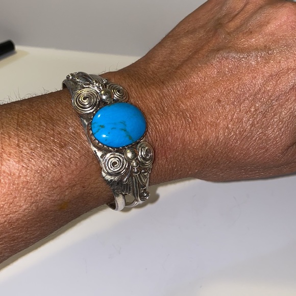 Sleeping beauty turquoise cuff 925 sterling silver 50g